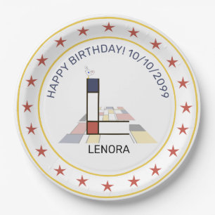 Prato De Papel Neoplasticismo Arte Monograma Elegante. Letra L