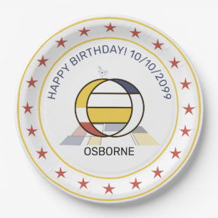 Prato De Papel Neoplasticismo Arte Monograma Elegante. Letra O