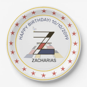 Prato De Papel Neoplasticismo Arte Monograma Elegante. Letra Z