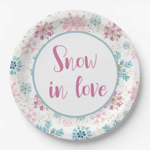 Prato De Papel Neve em Placas de Papel Apaixonadas, Flocos de Nev