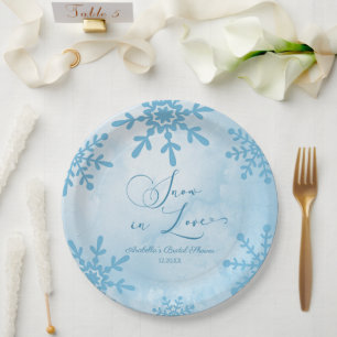Prato De Papel Neve No Amor Casamento de Inverno Maravilhoso Chá 