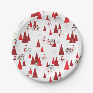 Prato De Papel Neves e Árvores de Natal bonitos