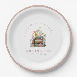 Prato De Papel New Chapter Floral Baby Shower