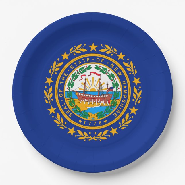 Prato De Papel New Hampshire State Flag Design (Frente)