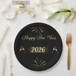 Prato De Papel New Year Sparkle Paper Plate