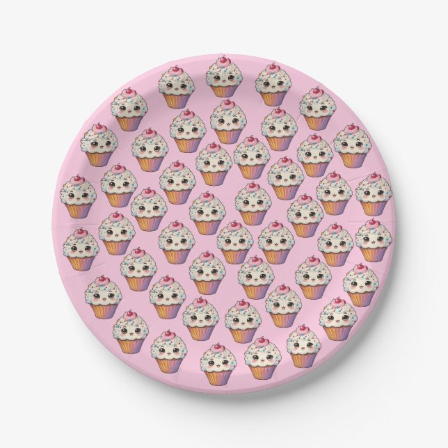 Prato De Papel Newest cupcake Plates party (Frente)