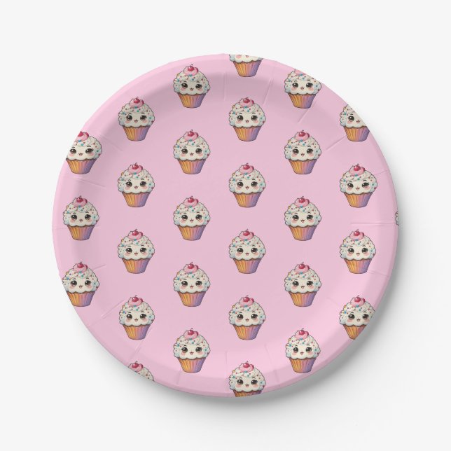 Prato De Papel Newest cupcake Plates party (Frente)
