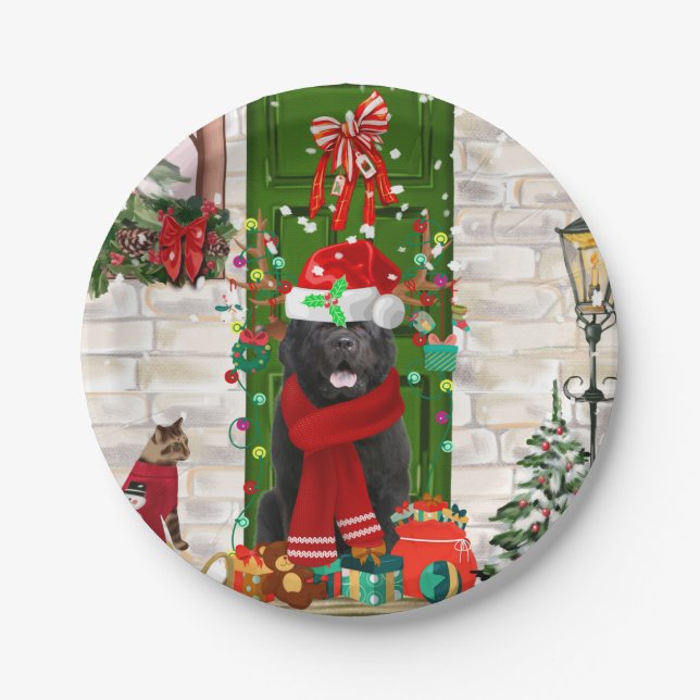 Prato De Papel Newland Dog Christmas (Frente)