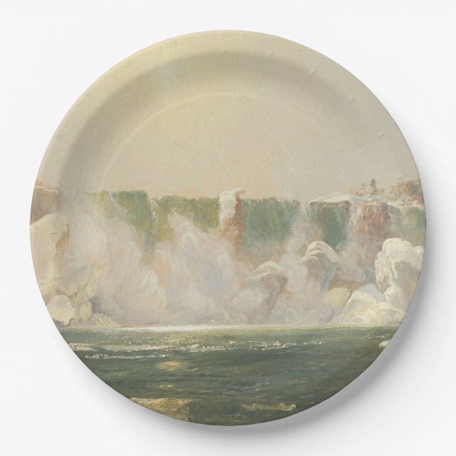 Prato De Papel Niágara Cai no inverno (gelo na água) (Frente)