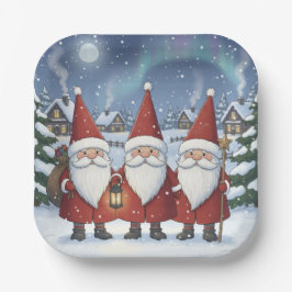 Prato De Papel Nighttime Norway Nisse, Paper Plates