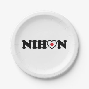 Prato De Papel Nihon Love Heart Flag