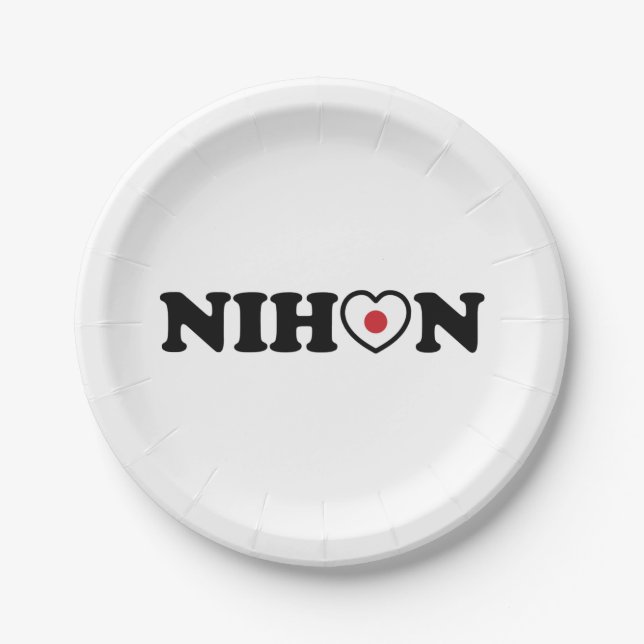 Prato De Papel Nihon Love Heart Flag (Frente)