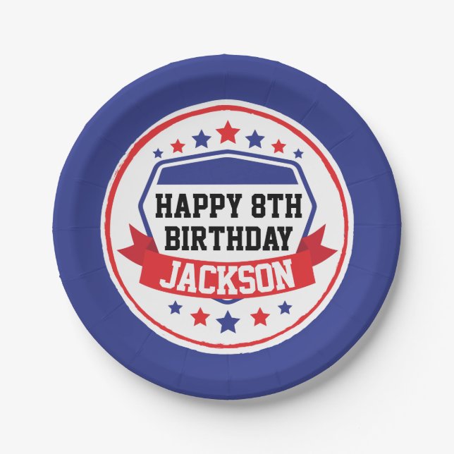 Prato De Papel Ninja Warrior Boys Party (Frente)