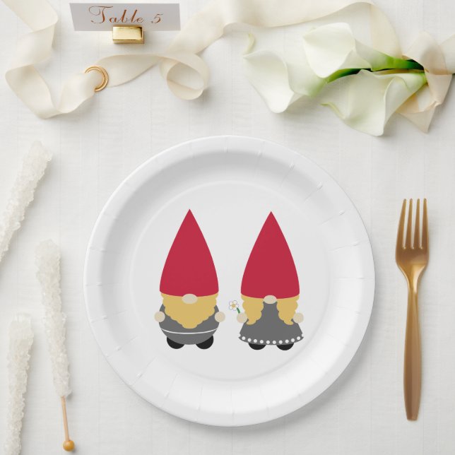 Prato De Papel Nisse Tomte Gnome escandinavo (Casamento)