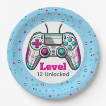 Nível de Jogador Vídeo Game Controle de Aniversári