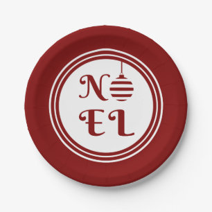 Prato De Papel Noel Natal Red E White Personalize