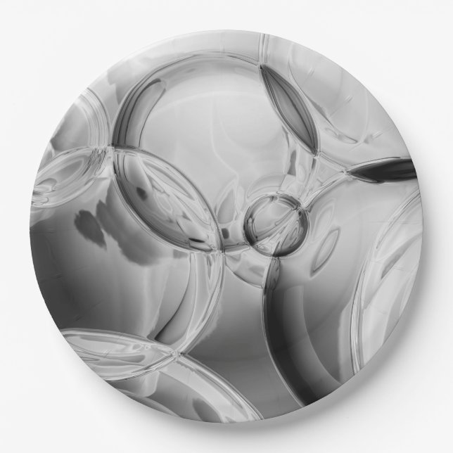 Prato De Papel Noir Bubbles (Frente)
