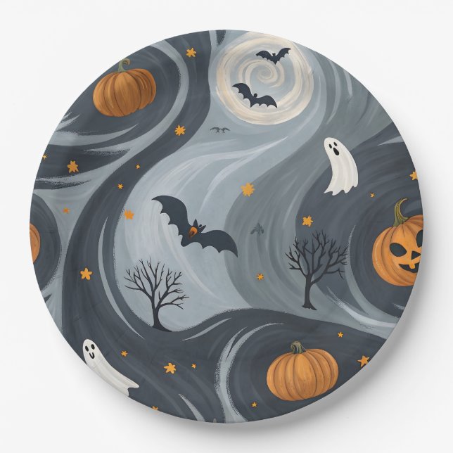 Prato De Papel Noite de Morte de Halloween (Frente)