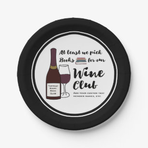 Prato De Papel Noite engraçada das meninas do clube do vinho da