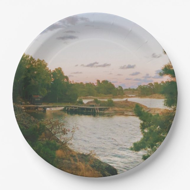 Prato De Papel Noite no arquipélago sueco (Frente)