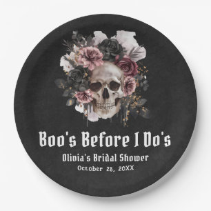 Prato De Papel Noiva do Halloween Crânio Boo's Antes de Mim Brida