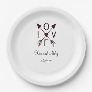 Prato De Papel Noiva Personalizada de Amor Casamento Envolvimento