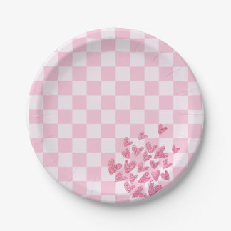 Prato De Papel Noivado da Boneca Retro Rosa Rosa