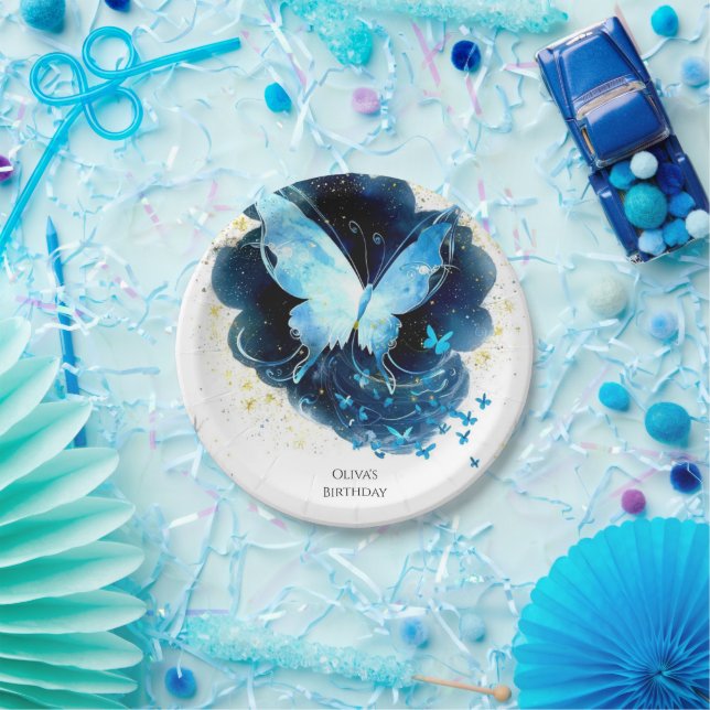 Prato De Papel Noivado da Borboleta do Enchanting Fun (Festa)