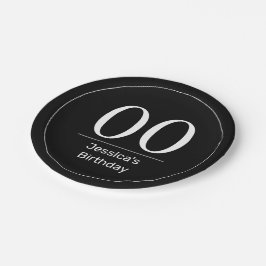 Prato De Papel Noivado Negro Mínimo Moderno