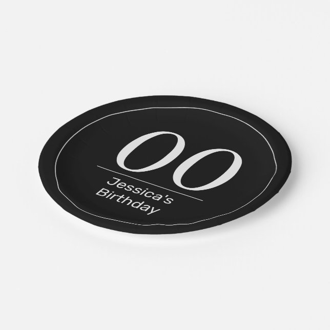 Prato De Papel Noivado Negro Mínimo Moderno (Inclinado)