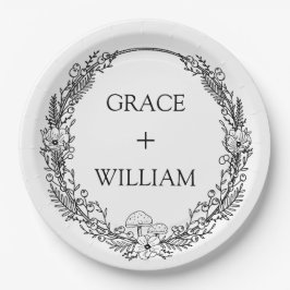 Prato De Papel Noivas flocos de neve de inverno elegante