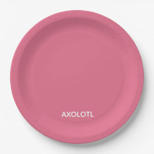 Prato De Papel Nome cor-de-rosa da cor do Axolotl