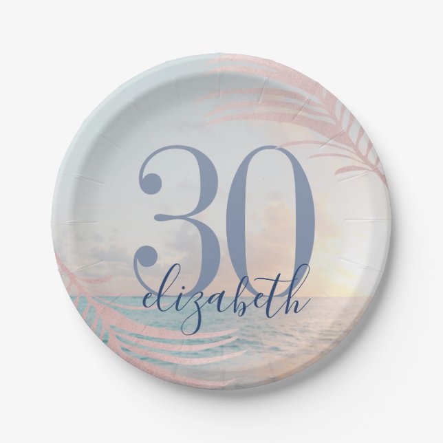 Prato De Papel Nome da idade personalizada da Festa de aniversári (Frente)