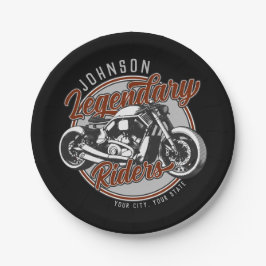Prato De Papel NOME DO Biker Legendário Do Cavaleiro De Motociclo