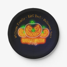Nome do Halloween Ano 20xx Neon Brilho Olhar Abóbo