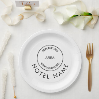 Prato De Papel Nome do Hotel de Logotipo Personalizado Minimizado