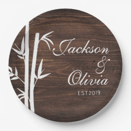 Prato De Papel Nome E Data Personalizados Da Noiva E Do Grupo Mod