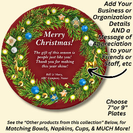 Prato De Papel Nome Mensagem, Empresa Business Office Natal 7"