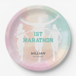 Prato De Papel Nome Personalizado 1Parte de Celebração da Maraton