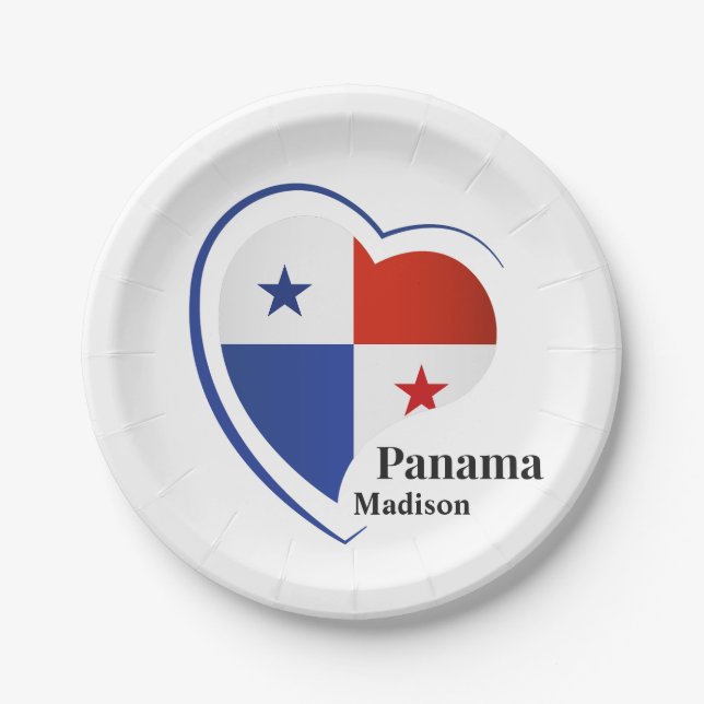 Prato De Papel Nome Personalizado Amor Panamá (Frente)