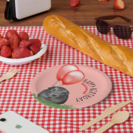 Prato De Papel Nome Personalizado Birthday Guiné Porco Balões Ver