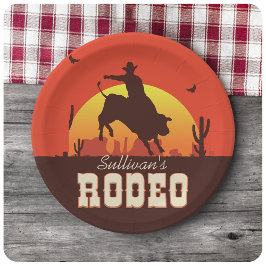Prato De Papel NOME Personalizado Bull - Bull - Rider Rodeo Ocide