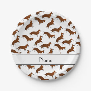 Prato De Papel Nome personalizado: cães-de-ouro-branco