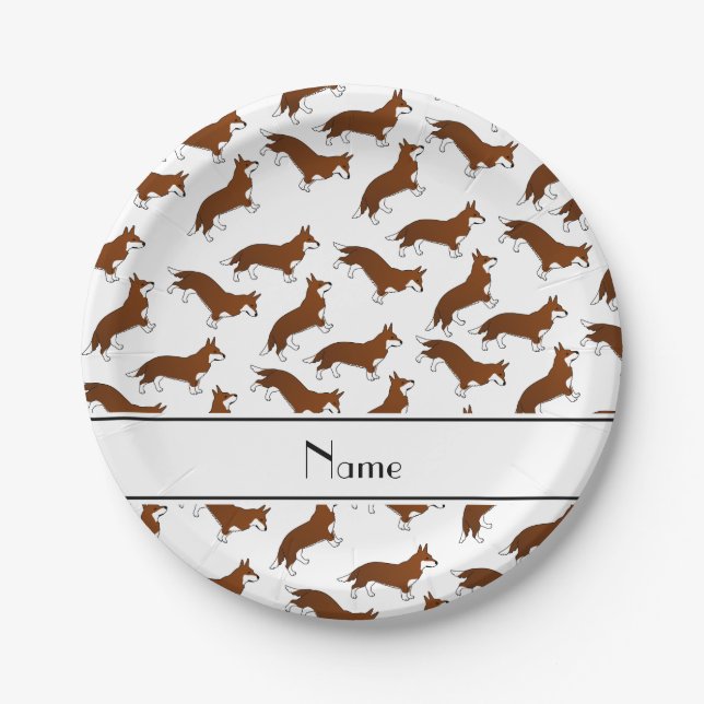 Prato De Papel Nome personalizado: cães-de-ouro-branco (Frente)