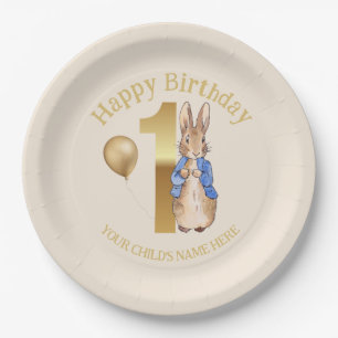 Prato De Papel Nome Personalizado Coelho Bunny Clássico