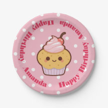NOME PERSONALIZADO DE Aniversário DO Cupcake Kawai