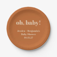 Nome Personalizado do Chá de fraldas Terracotta de