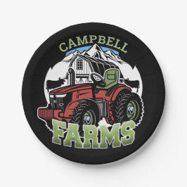 Prato De Papel Nome Personalizado Farmer de Trator da Fábrica do
