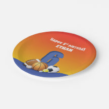 Nome Personalizado Menino 6º Aniversário Bolas Esp