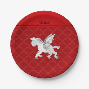 Prato De Papel Nome personalizado pegasus red moroccan